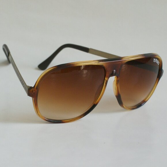 NWOT TruVintage Combo Tortoise frame temples "Turbo" logo Navigator Sunglasses - Picture 3 of 5